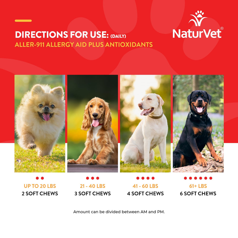 NaturVet Aller-911 - soutien respiratoire chez chiens et chats.