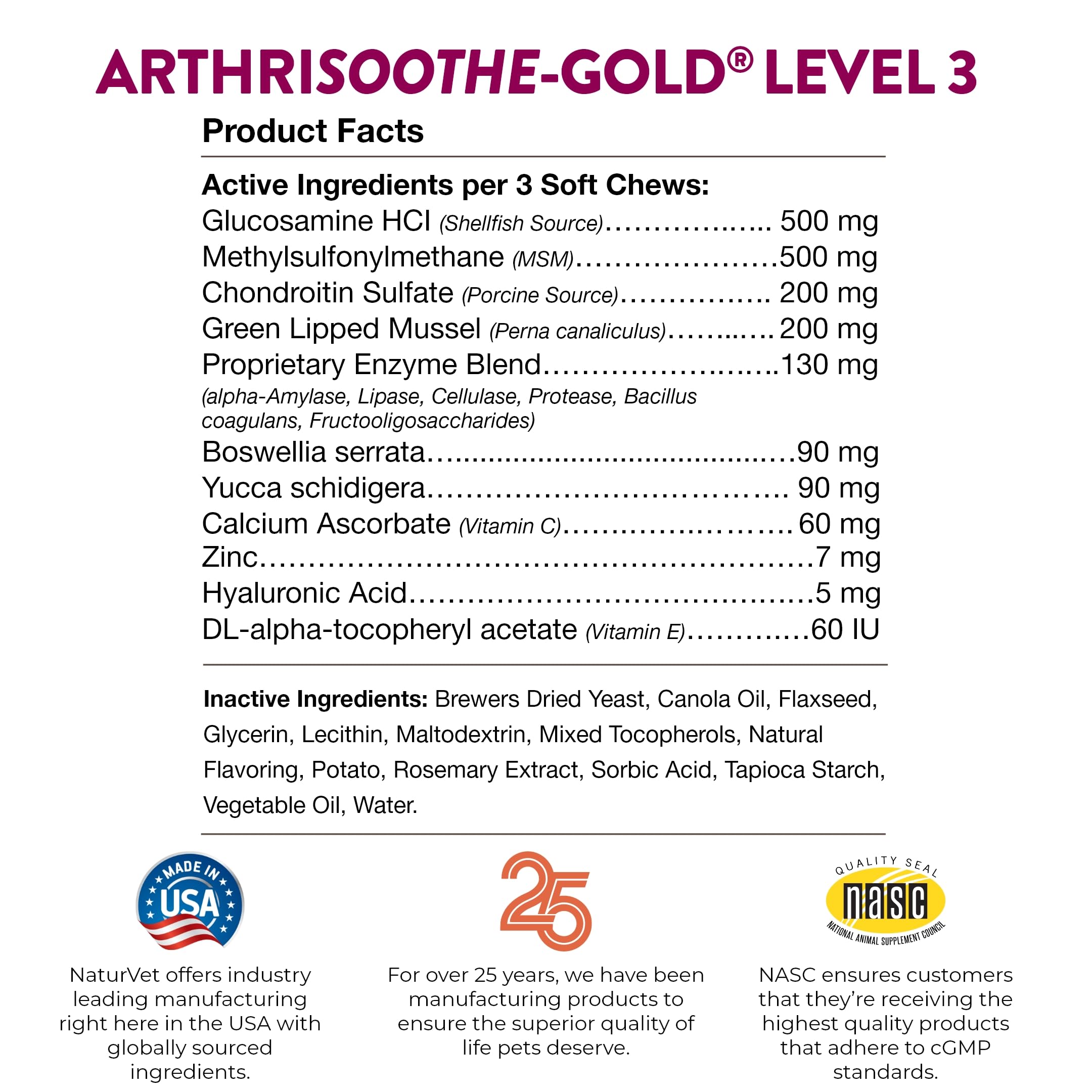 NaturVet ArthriSoothe-Gold goût naturel apprécié par les chiens.