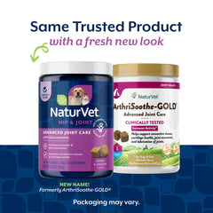 NaturVet ArthriSoothe-Gold – tablettes à libération prolongée, maintien de la mobilité articulaire.