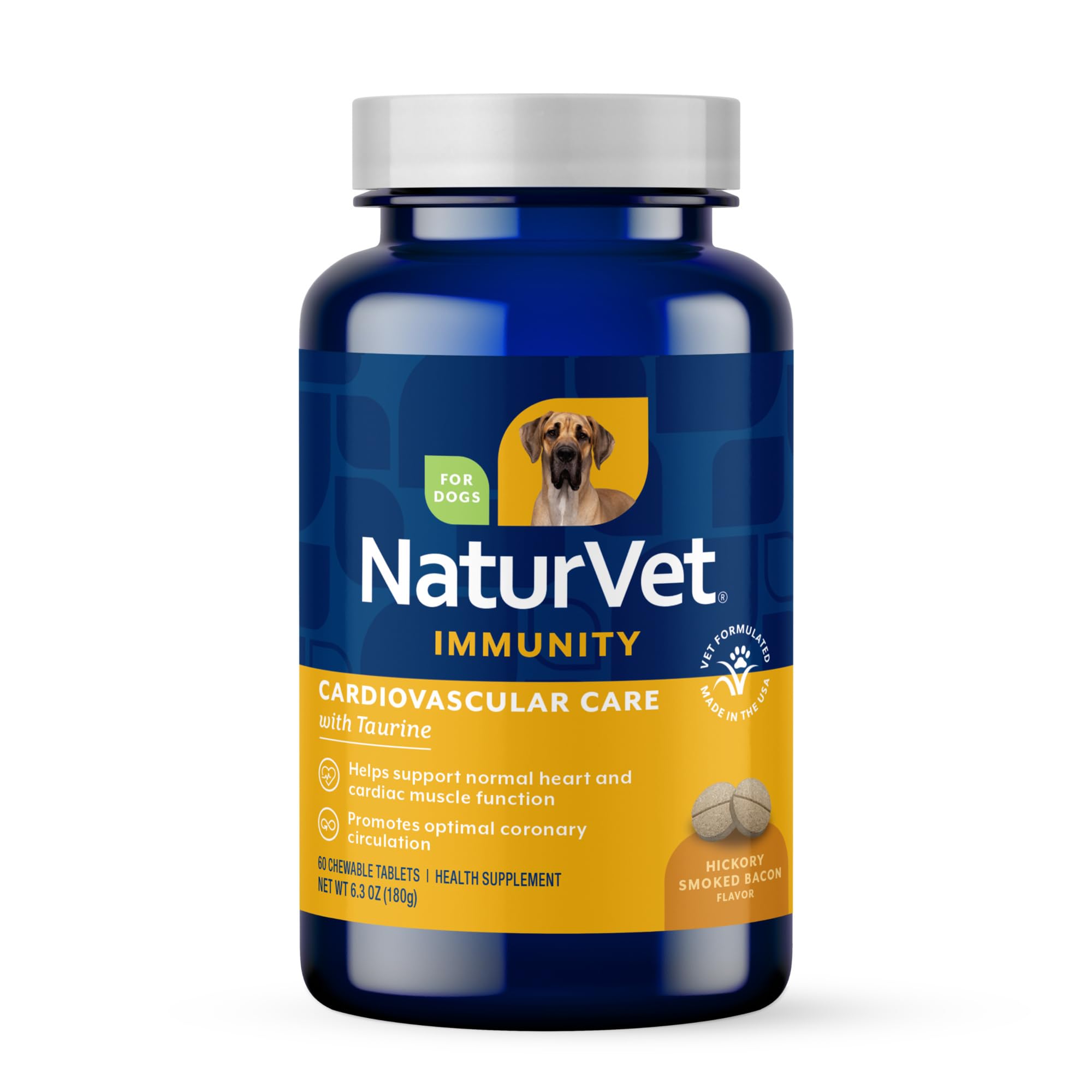 NaturVet Cardiovascular Support pour chien – bouteille montrant le soutien potentiel du cœur