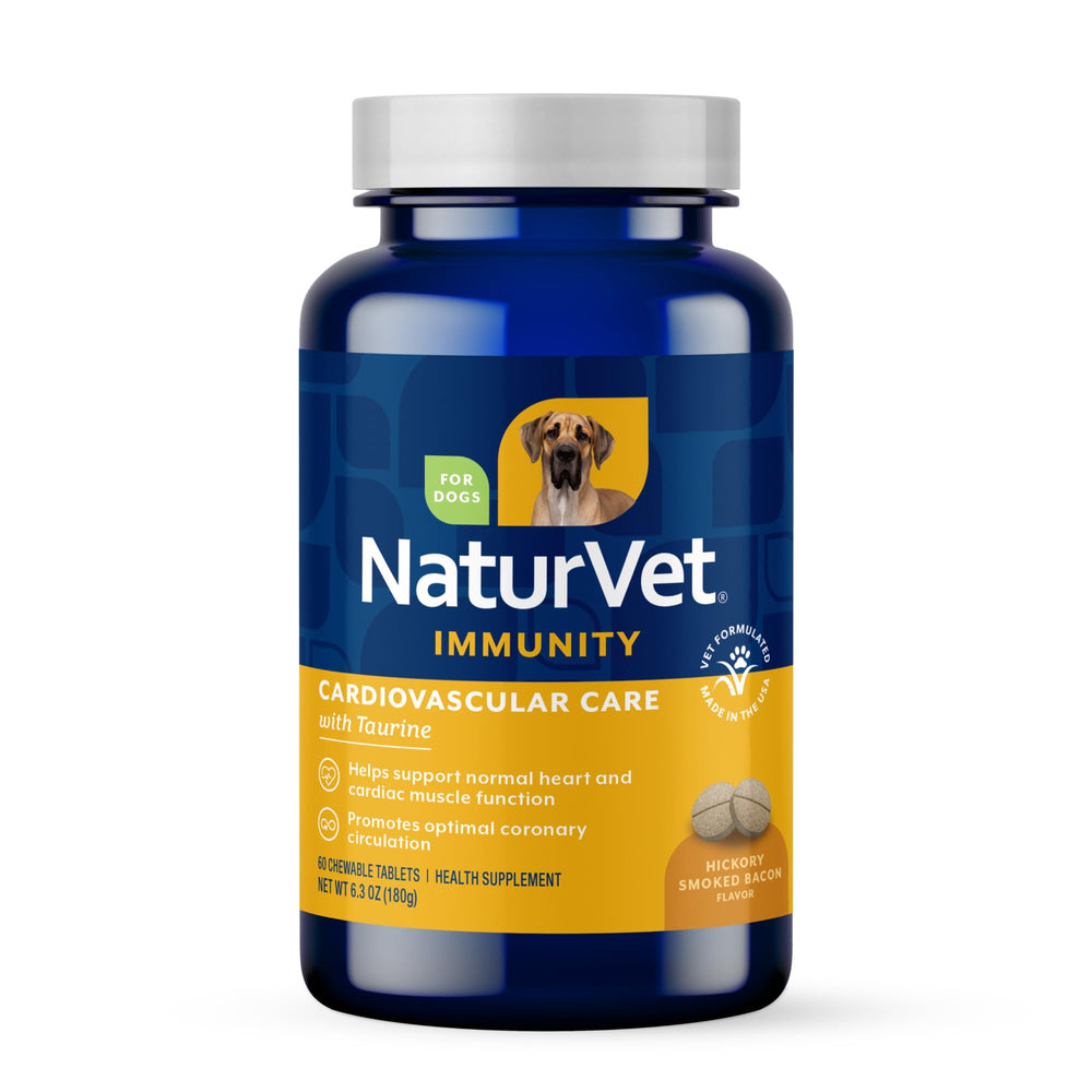 NaturVet Cardiovascular Support pour chien – bouteille montrant le soutien potentiel du cœur