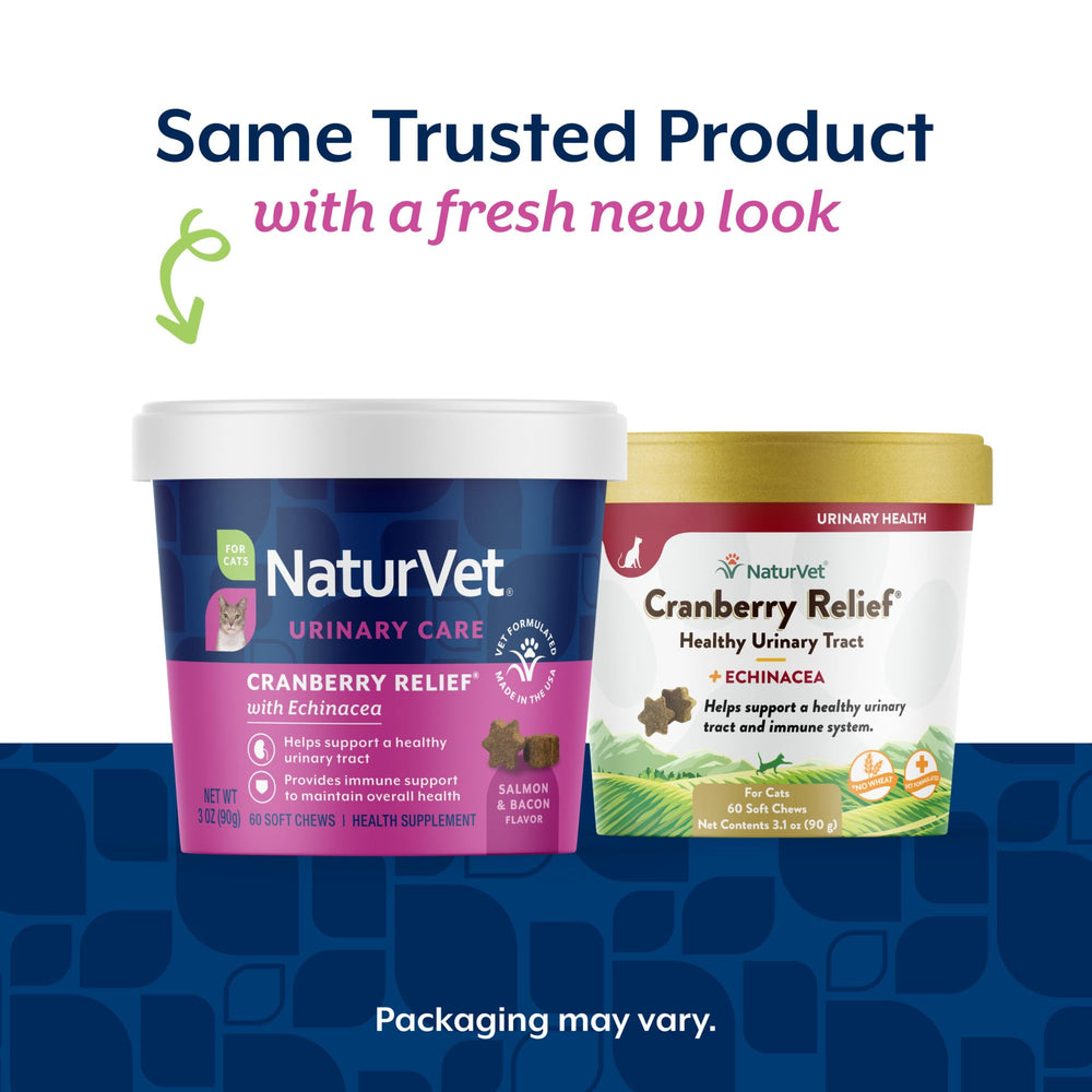 NaturVet Cranberry Relief Plus Echinacea pour chats — boîte 60 ct, pratique à offrir quotidiennement