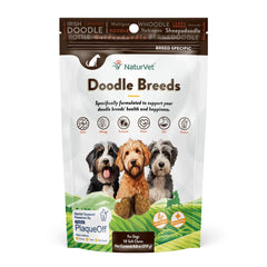 NaturVet Doodle Breeds: bouteille de friandises molles pour chien, soutien des articulations et confort quotidien.