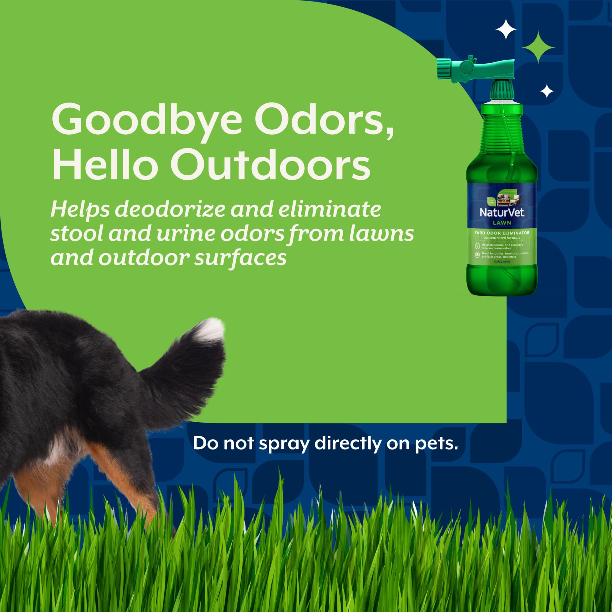 NaturVet éliminateur d’odeurs — terrasse sans odeurs grâce à l’application pratique.