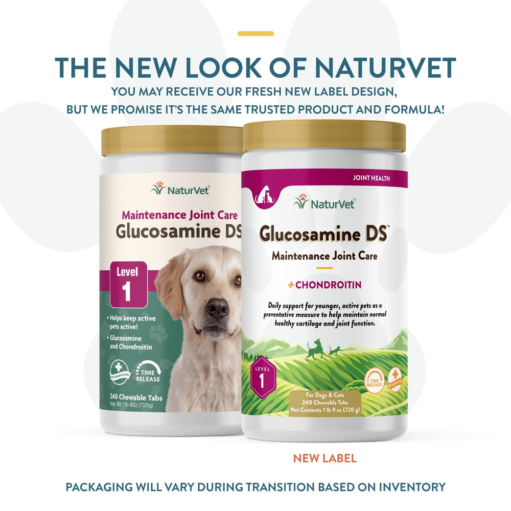 NaturVet Glucosamine DS – arôme poulet, tablettes appréciées.