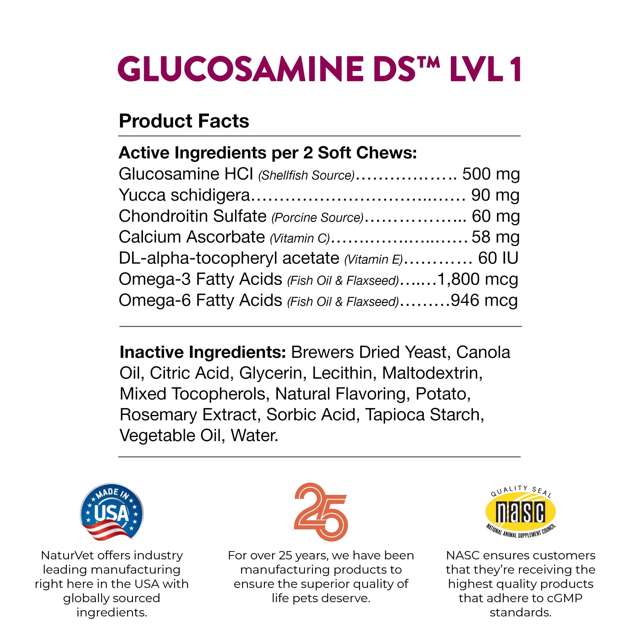 NaturVet Glucosamine DS Niveau 1 : pret a l emploi pour le quotidien actif