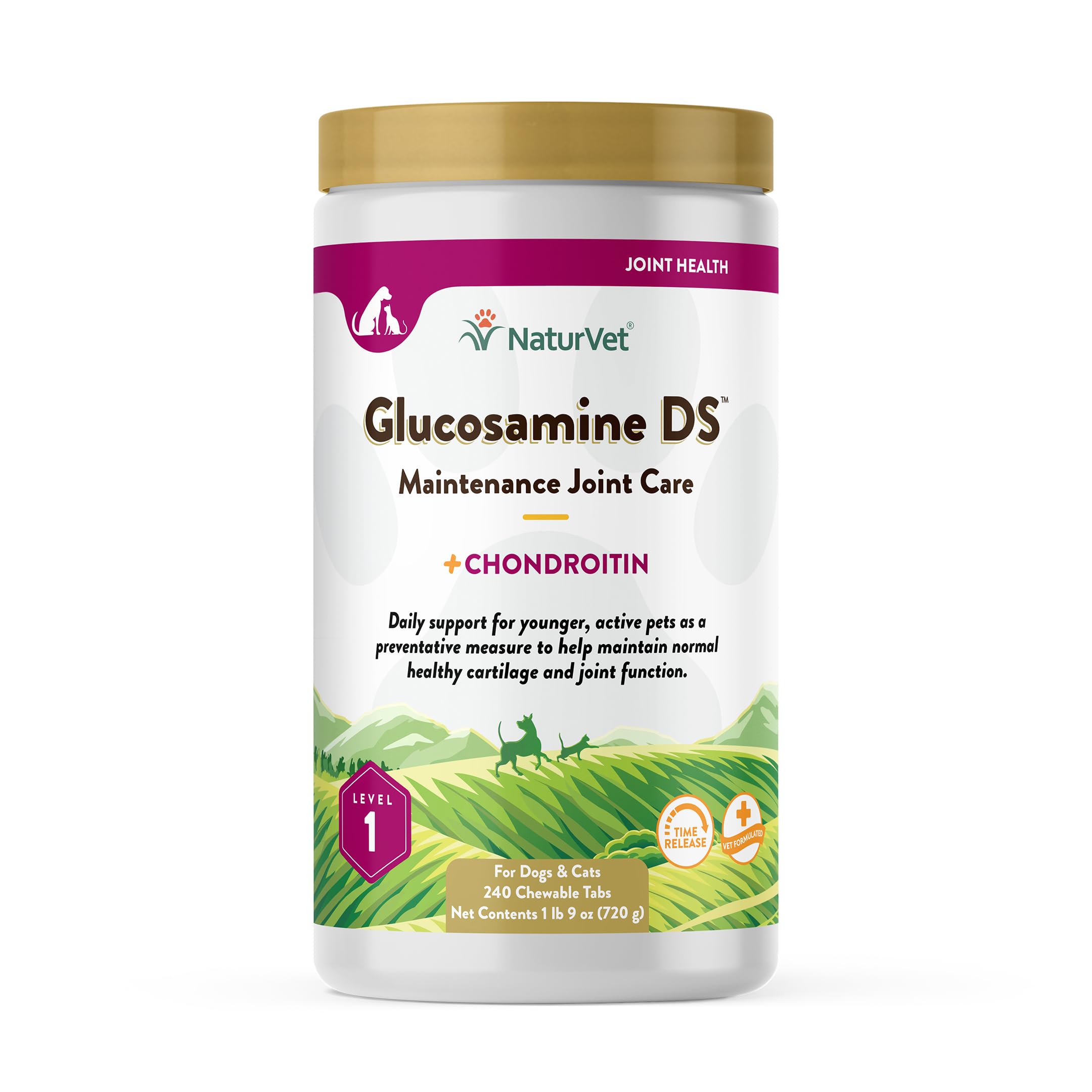 NaturVet Glucosamine DS – tablettes mâchables faciles à donner.
