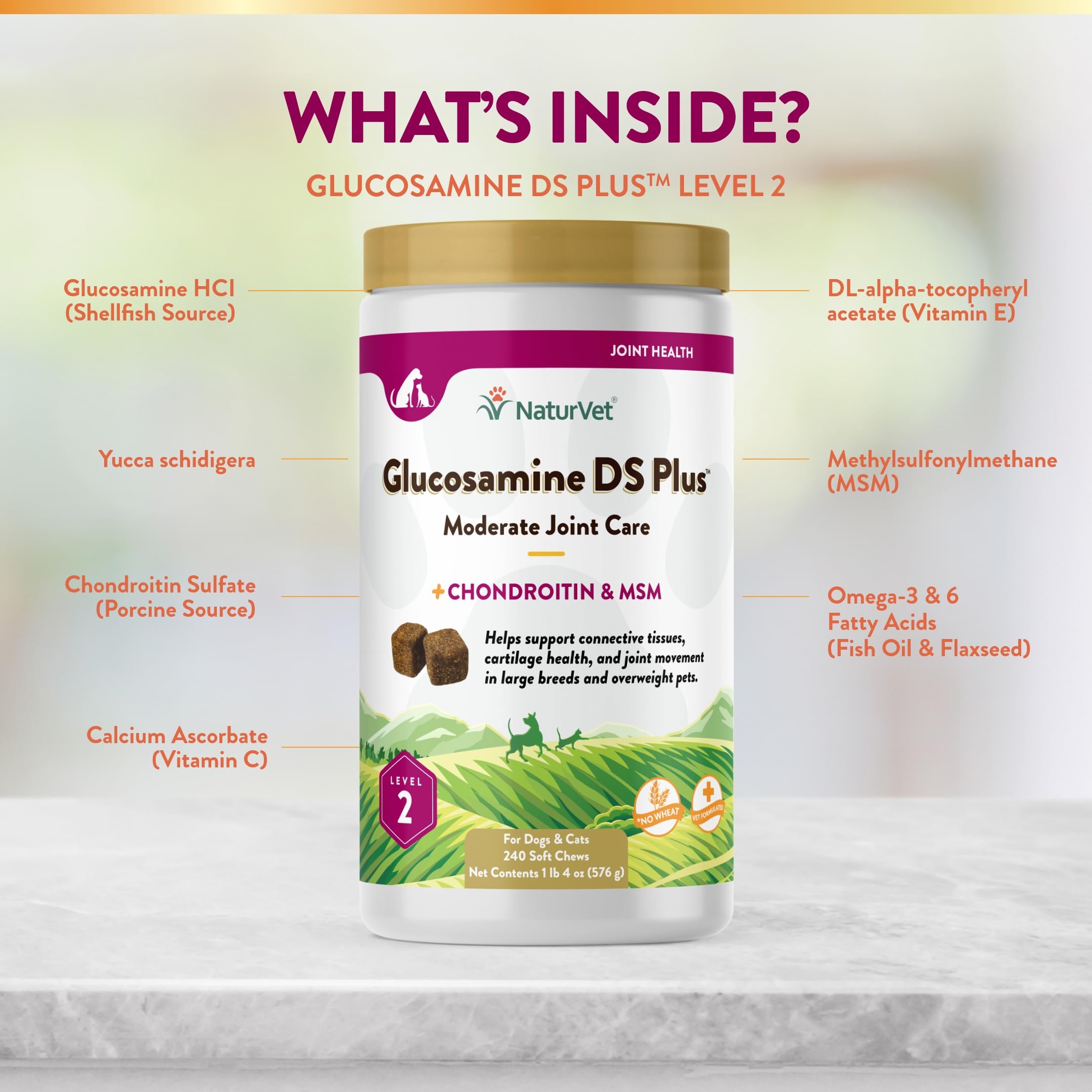 NaturVet Glucosamine DS Plus – arôme appétissant pour une expérience agréable lors de l’administration.