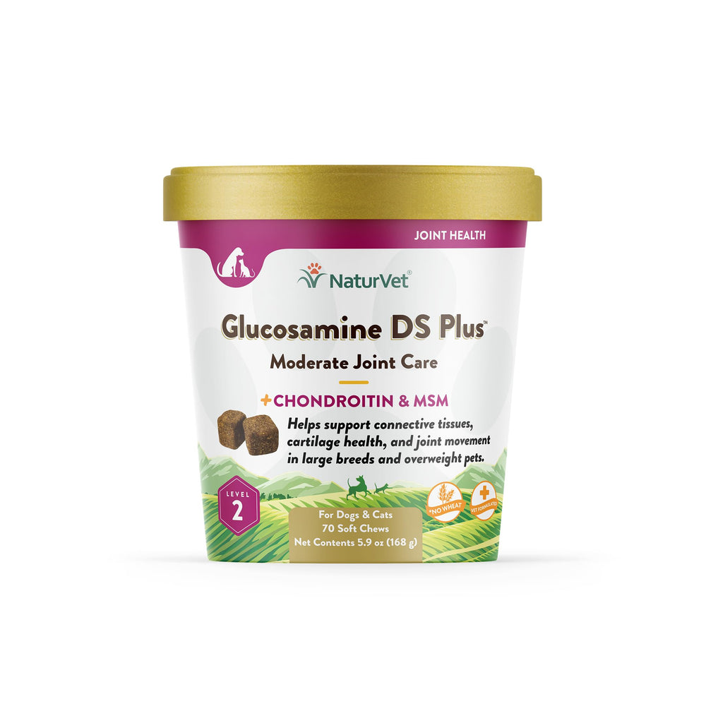NaturVet Glucosamine DS Plus – bouteille, soutien potentiel des articulations pour chiens et chats.