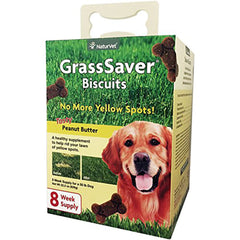 NaturVet GrassSaver Biscuits emballage pratique et frais pour chien.