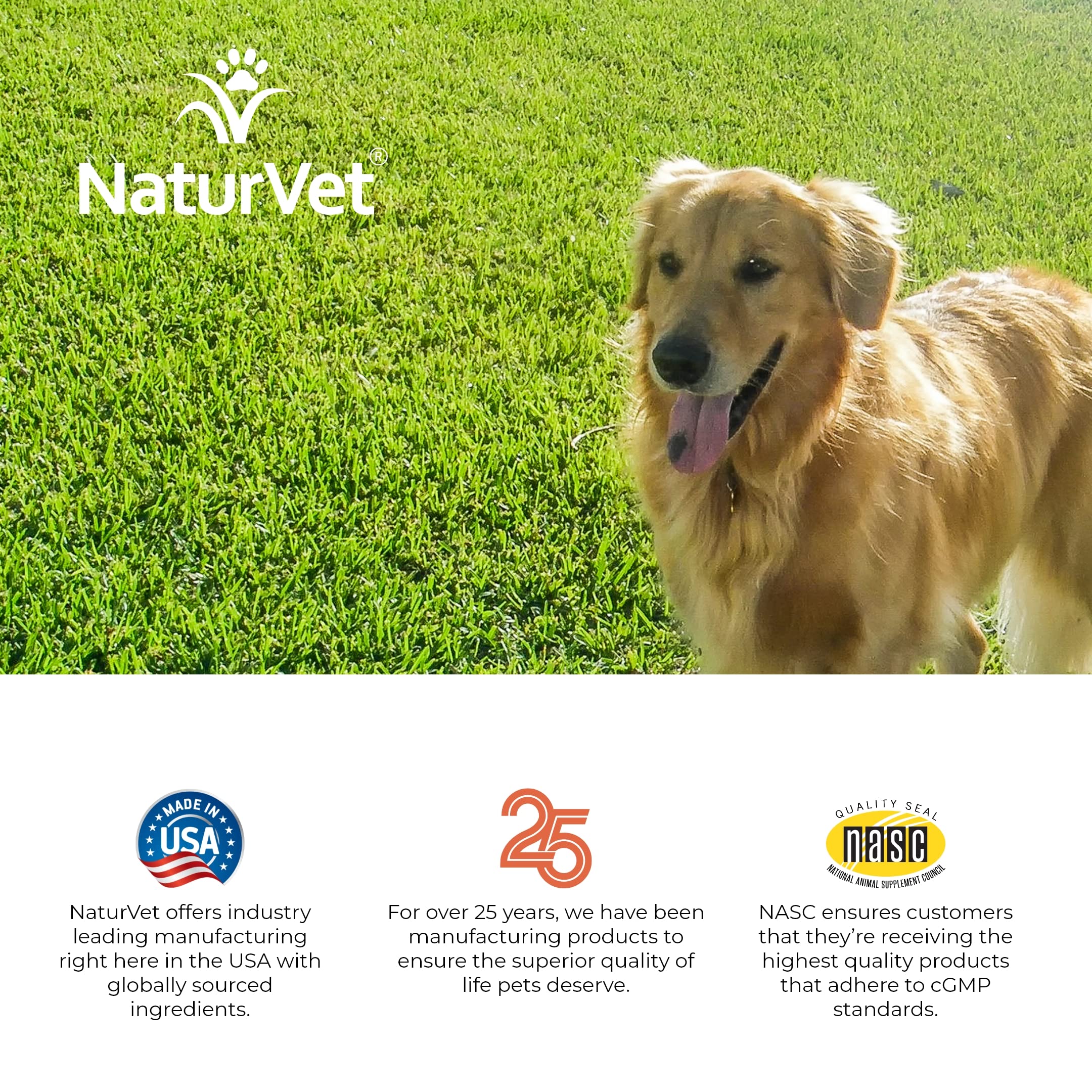 NaturVet GrassSaver Biscuits pelouse plus verte possible après utilisation.