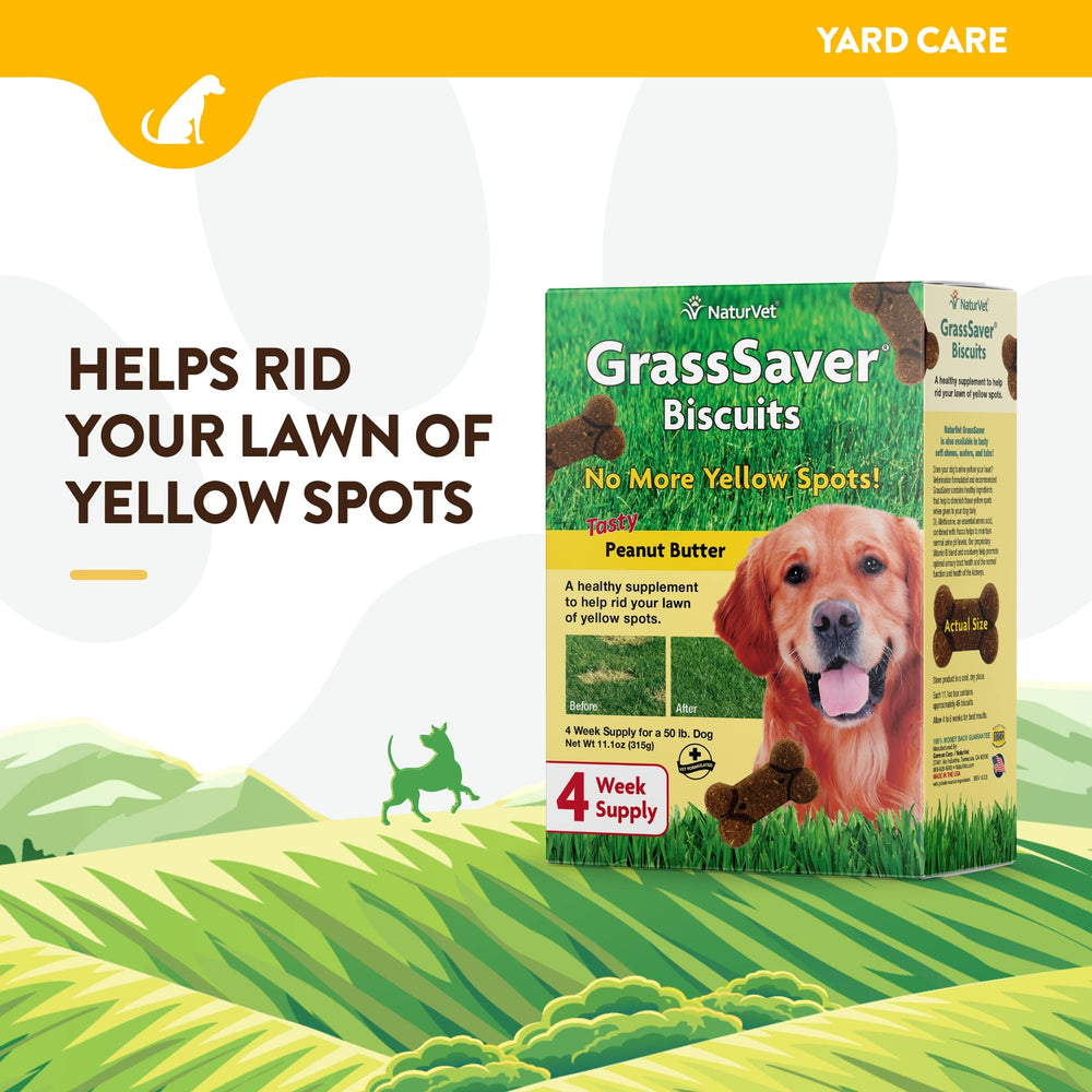 NaturVet GrassSaver pour chien biscuits au cacahuete, entretien du gazon.
