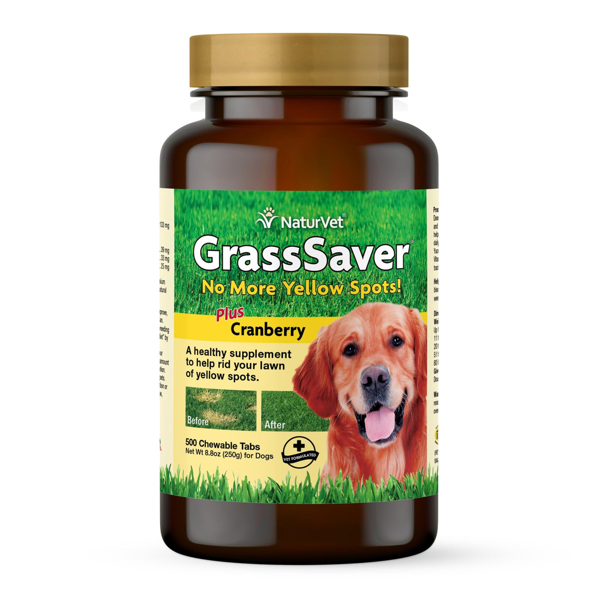 NaturVet GrassSaver tablettes pour chien, soutien digestif et pelouse plus verte