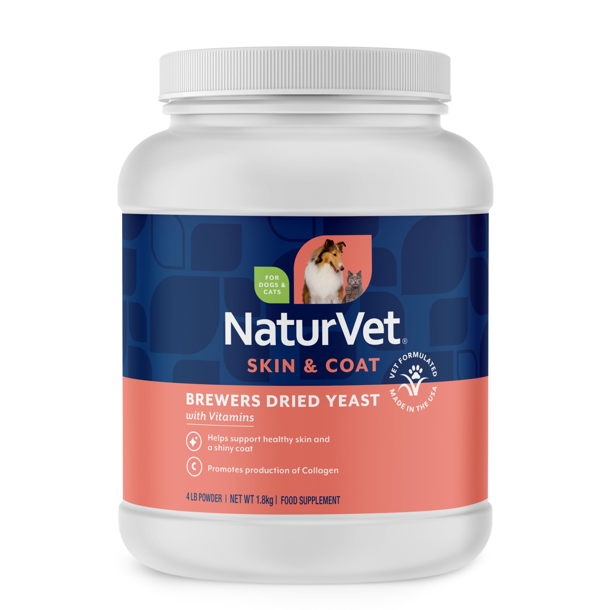NaturVet levure sèche ail bouteille: pelage brillant et peau saine.