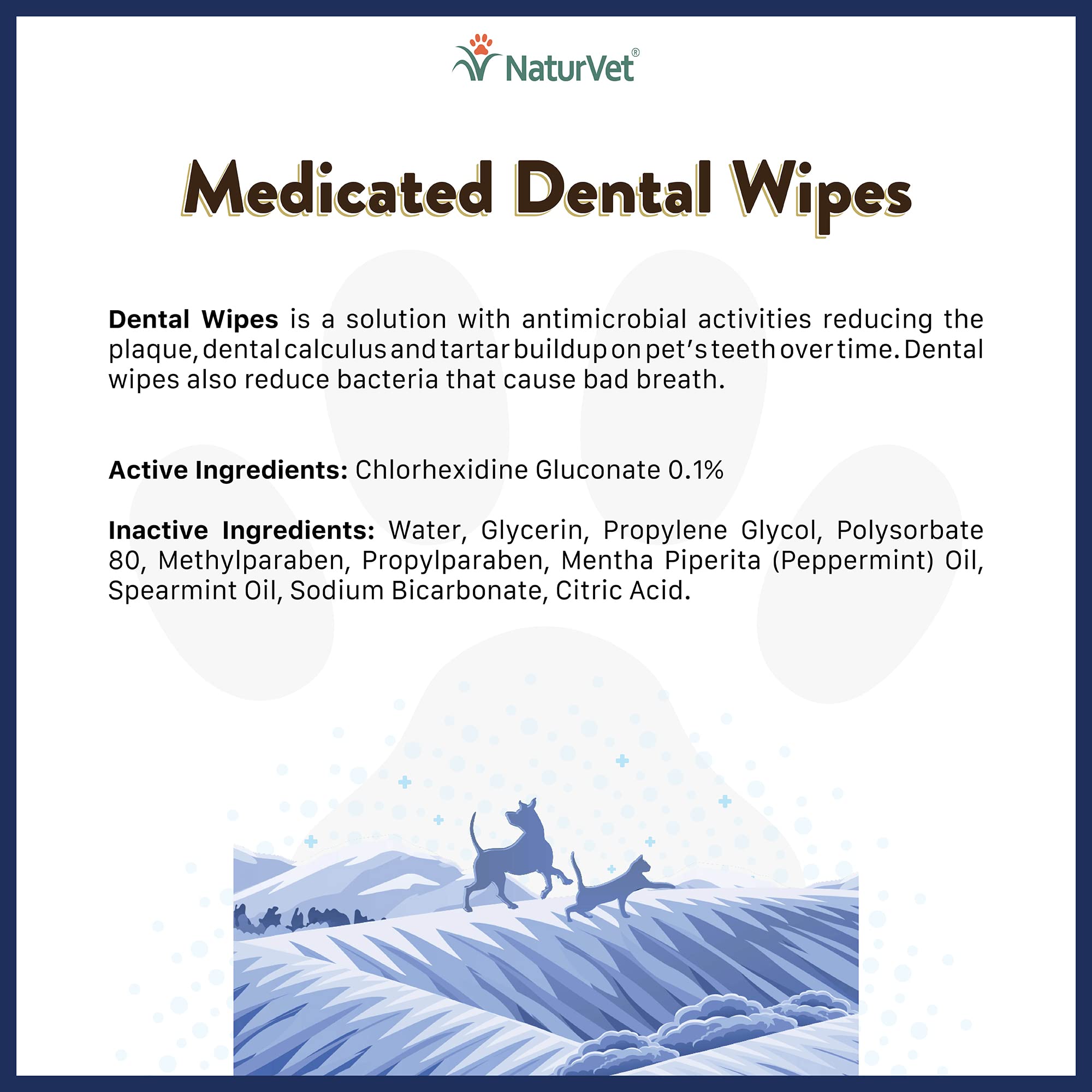 Utilisation des lingettes NaturVet sur les dents et gencives, réduction potentielle de la plaque
