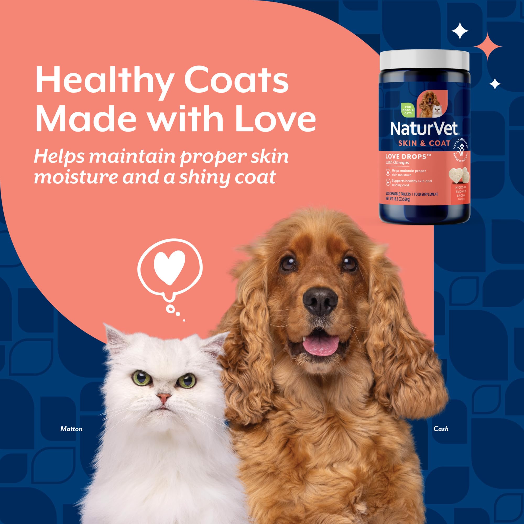 NaturVet Love Drops Plus Omega : goût beurre de cacahuète apprécié par les animaux.