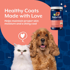 NaturVet Love Drops Plus Omega : goût beurre de cacahuète apprécié par les animaux.