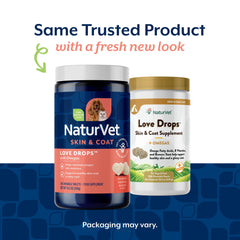 NaturVet Love Drops Plus Omega : levure sèche de brasserie pour la peau.
