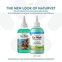 NaturVet nettoyant oreilles - aloe poudre bebe - parfum doux pour routine.