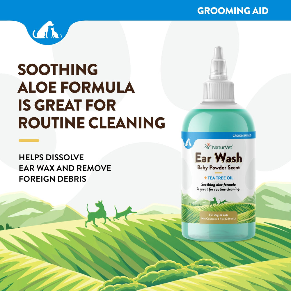 NaturVet nettoyant oreilles - apres-bain, aide à garder les oreilles propres.
