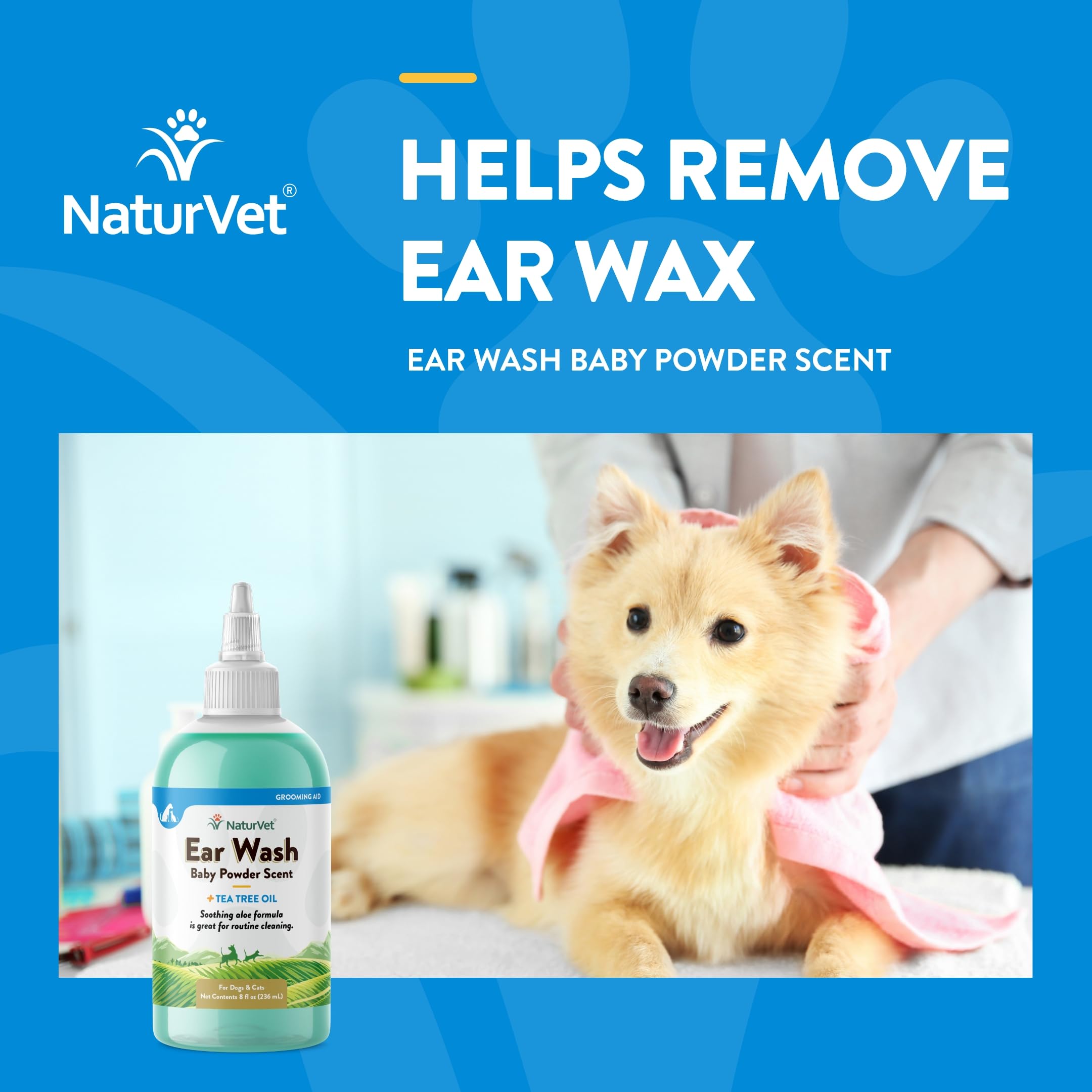NaturVet nettoyant oreilles - apres-nage, usage fréquent en sécurité.