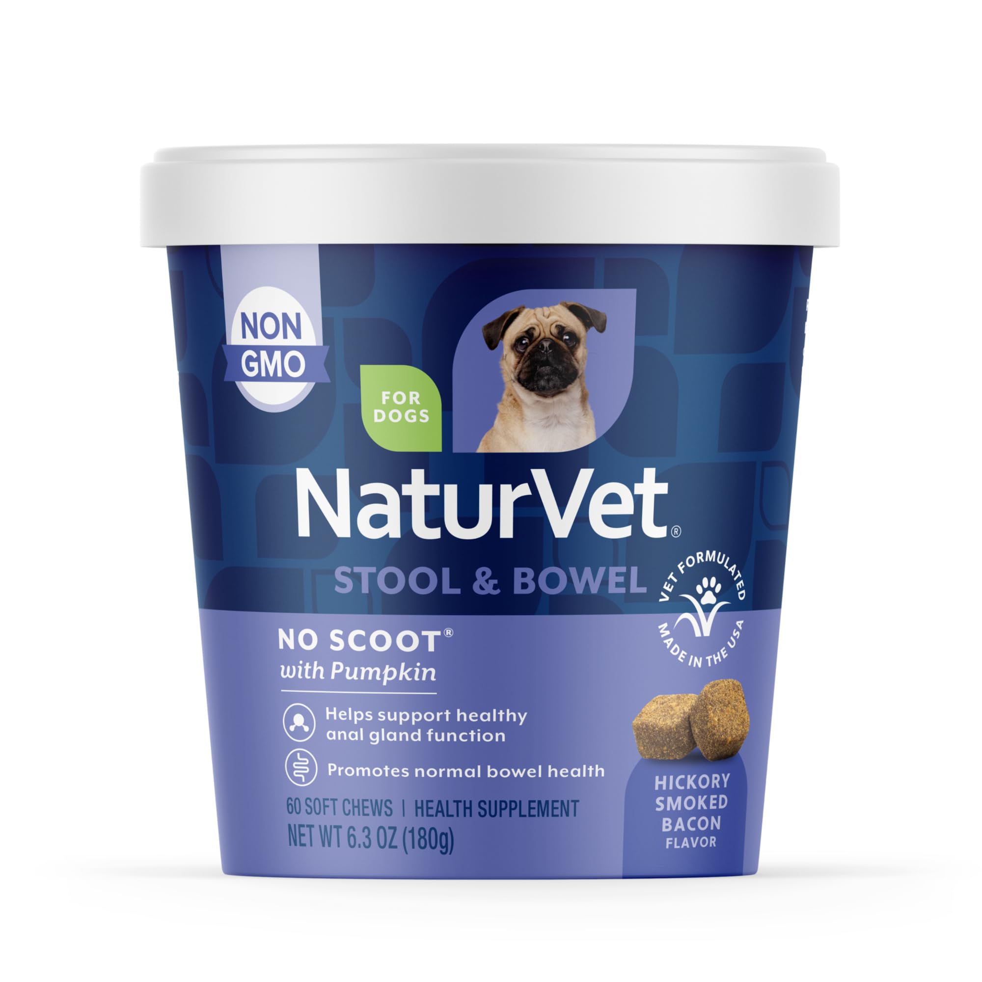 NaturVet No Scoot bouchées-molles: soutien digestif et fibres