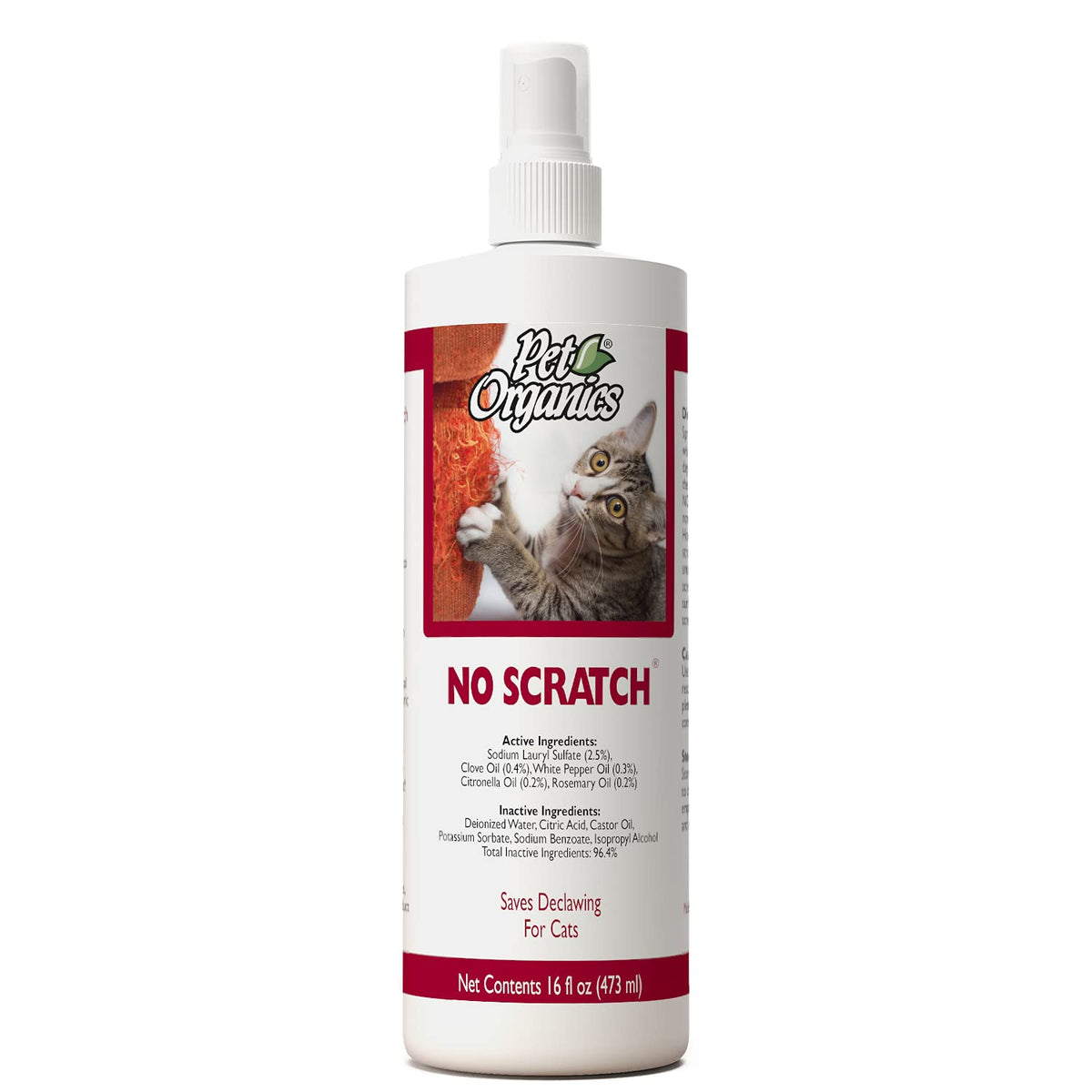NaturVet No Scratch Spray chat bouteille: dissuasion des griffes sur meubles.