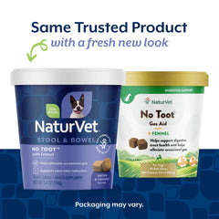 NaturVet No Toot Gas Aid Plus Fenouil – bouchées molles faciles à donner pour chien.