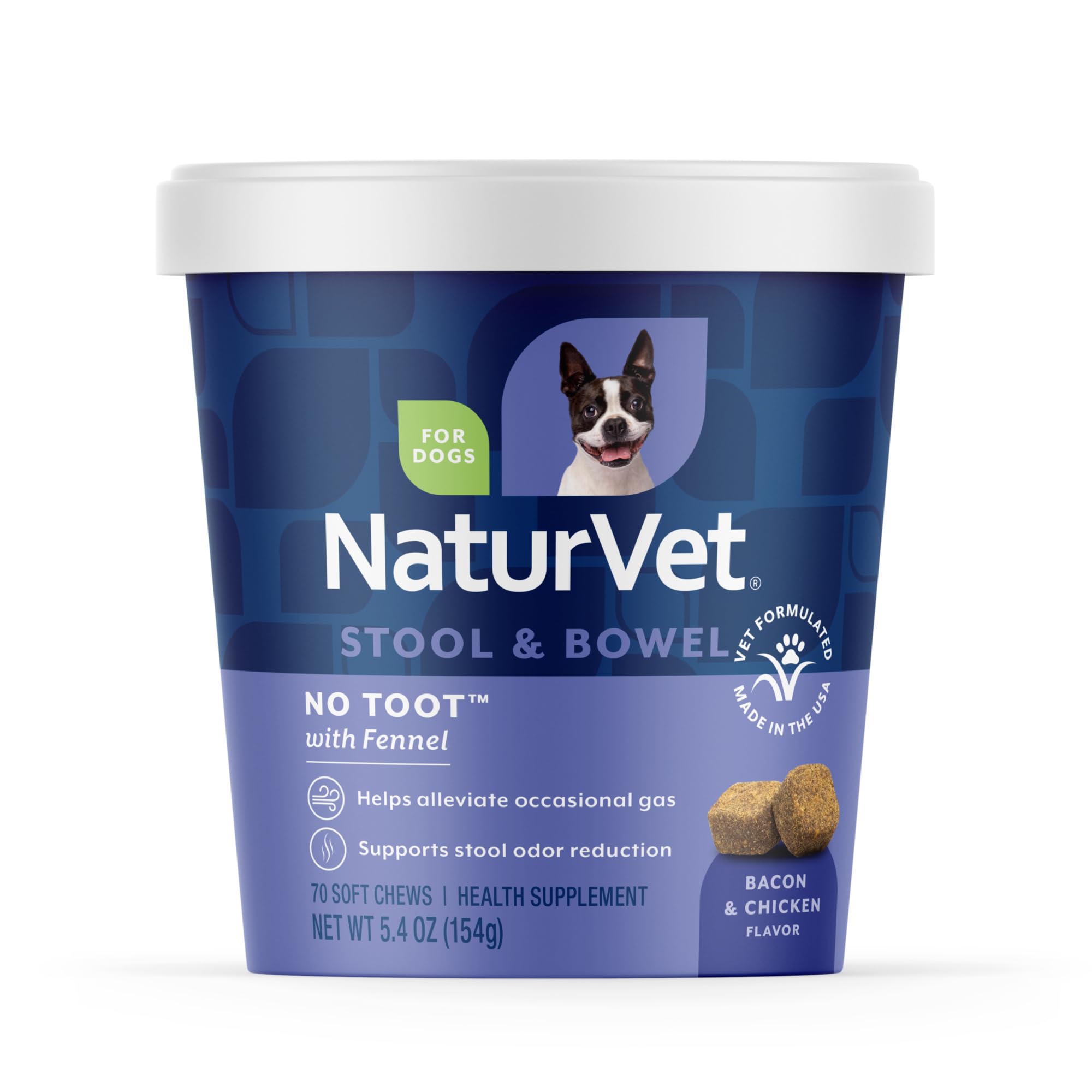 NaturVet No Toot Gas Aid Plus Fenouil – bouteille, soutien digestif doux pour chiens.
