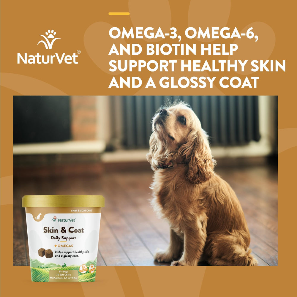 NaturVet Peau et Poil Plus — Biotine et vitamine C pour la peau.