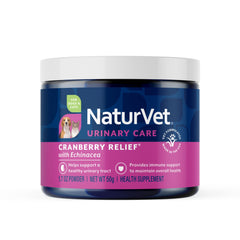 NaturVet Poudre Canneberge Relief Échinacée – soutien potentiel au bien-être urinaire et immunitaire.