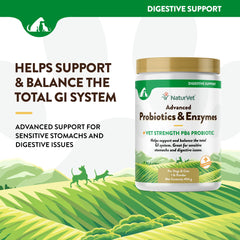 NaturVet Probiotiques Avances poudre-prebiotiques: équilibre intestinal lors de changements d'alimentation.