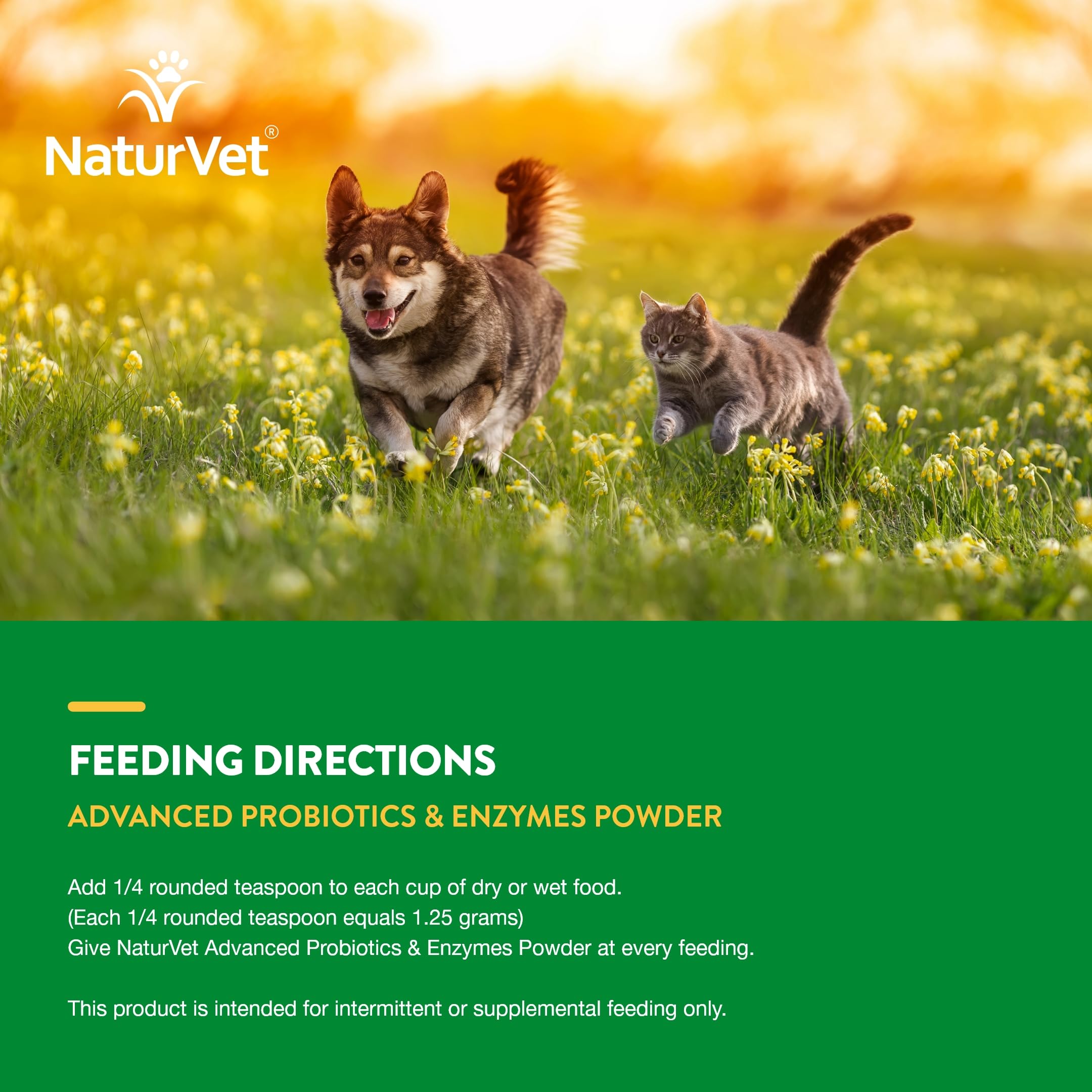 NaturVet Probiotiques Avances utilisation-quotidienne: intégration simple dans l'alimentation.