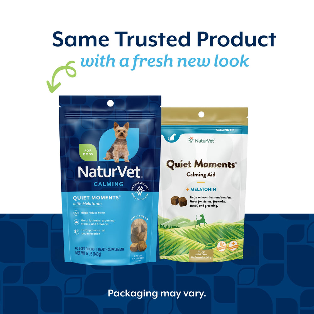 NaturVet Quiet Moments friandises molles poulet pour chien, goût agréable et rassurant.