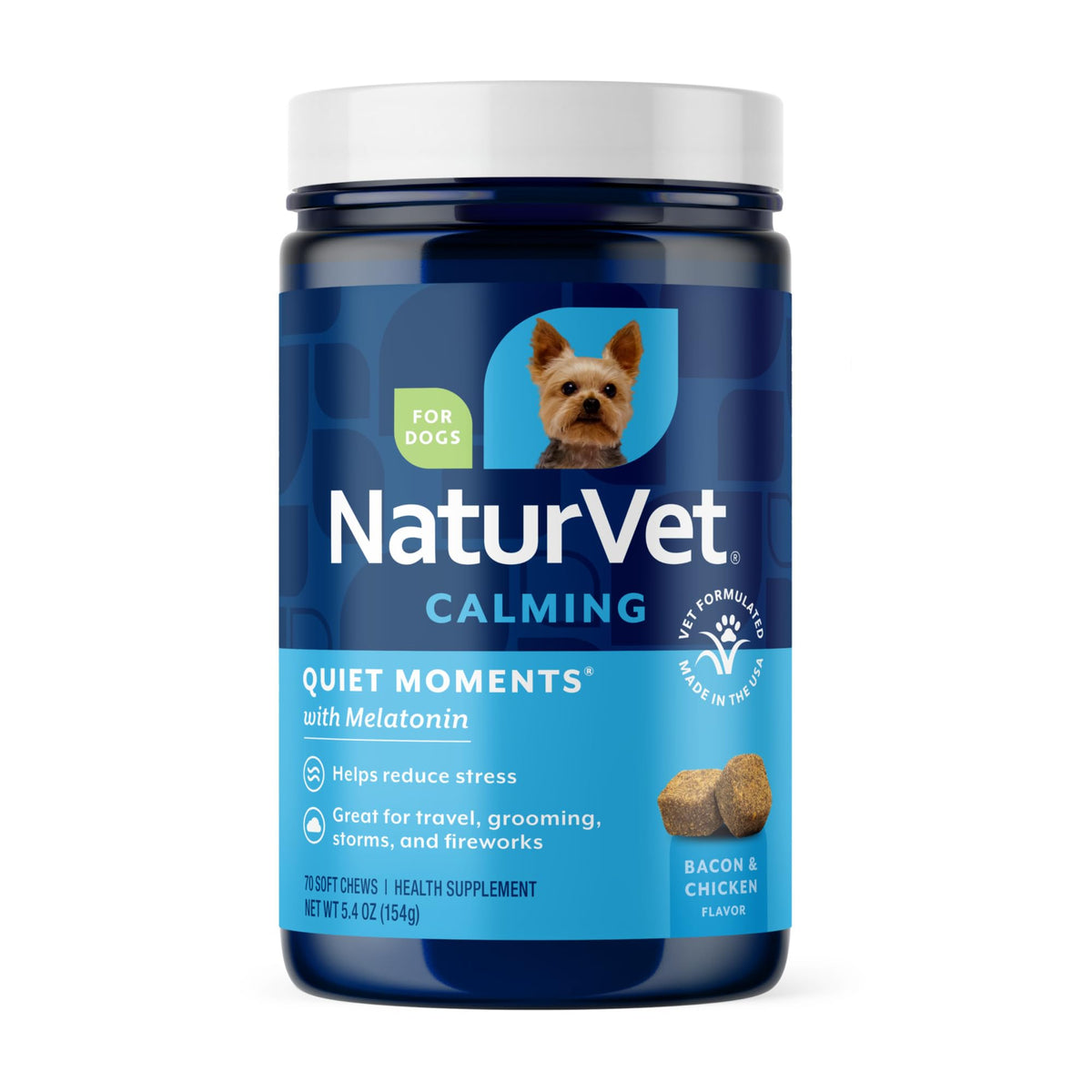 NaturVet: pot de friandises molles pour chien favorisant la détente.