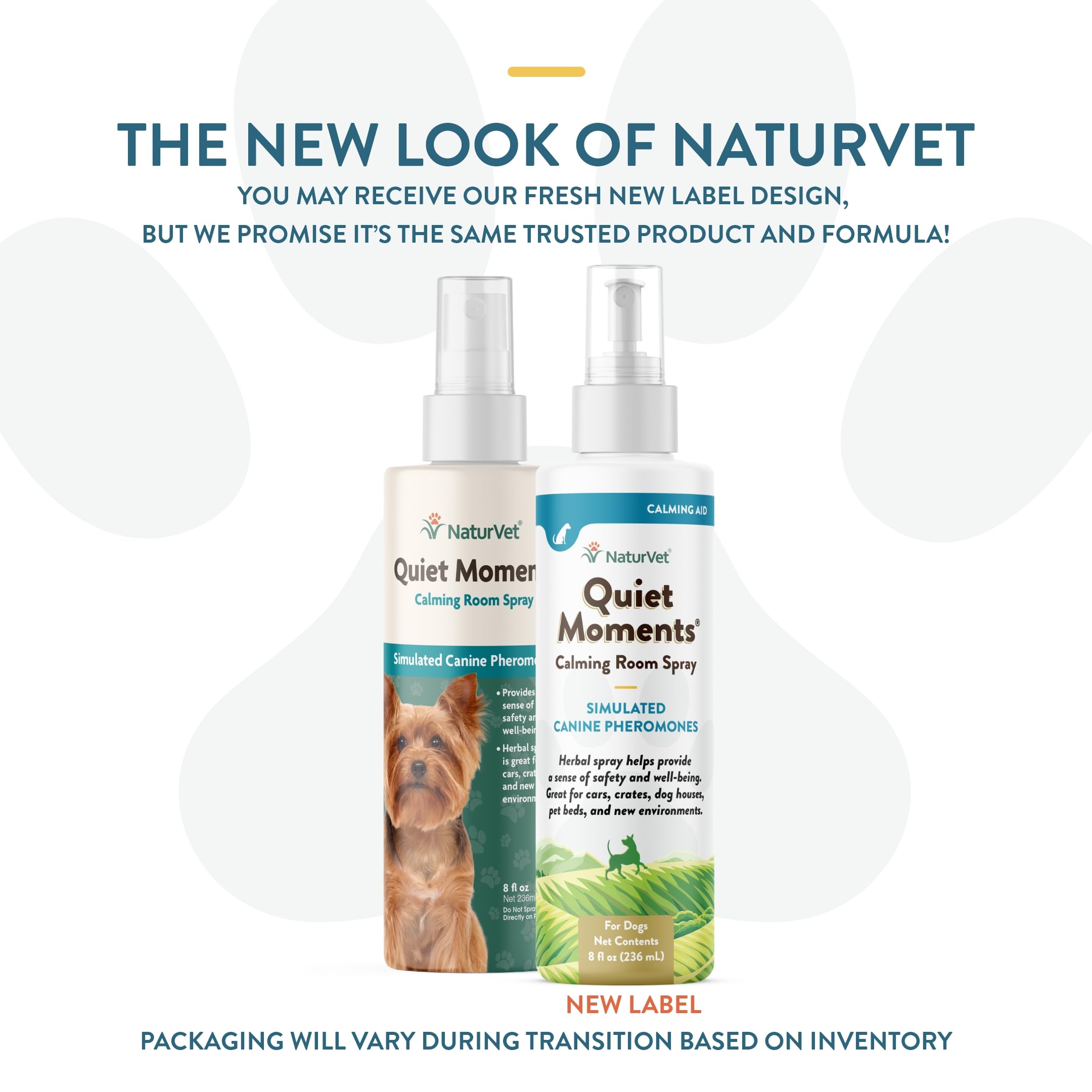 NaturVet Quiet Moments : spray en voiture pour chien, aide à réduire le stress.