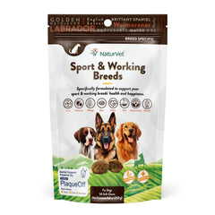 NaturVet Sport Supplement – bouteille visible montrant l’étiquette; soutien potentiel des articulations et de l’immunité