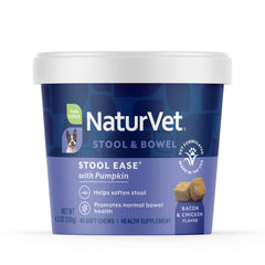 NaturVet Stool Ease pour chien, bouchées molles, soutien potentiel au transit.