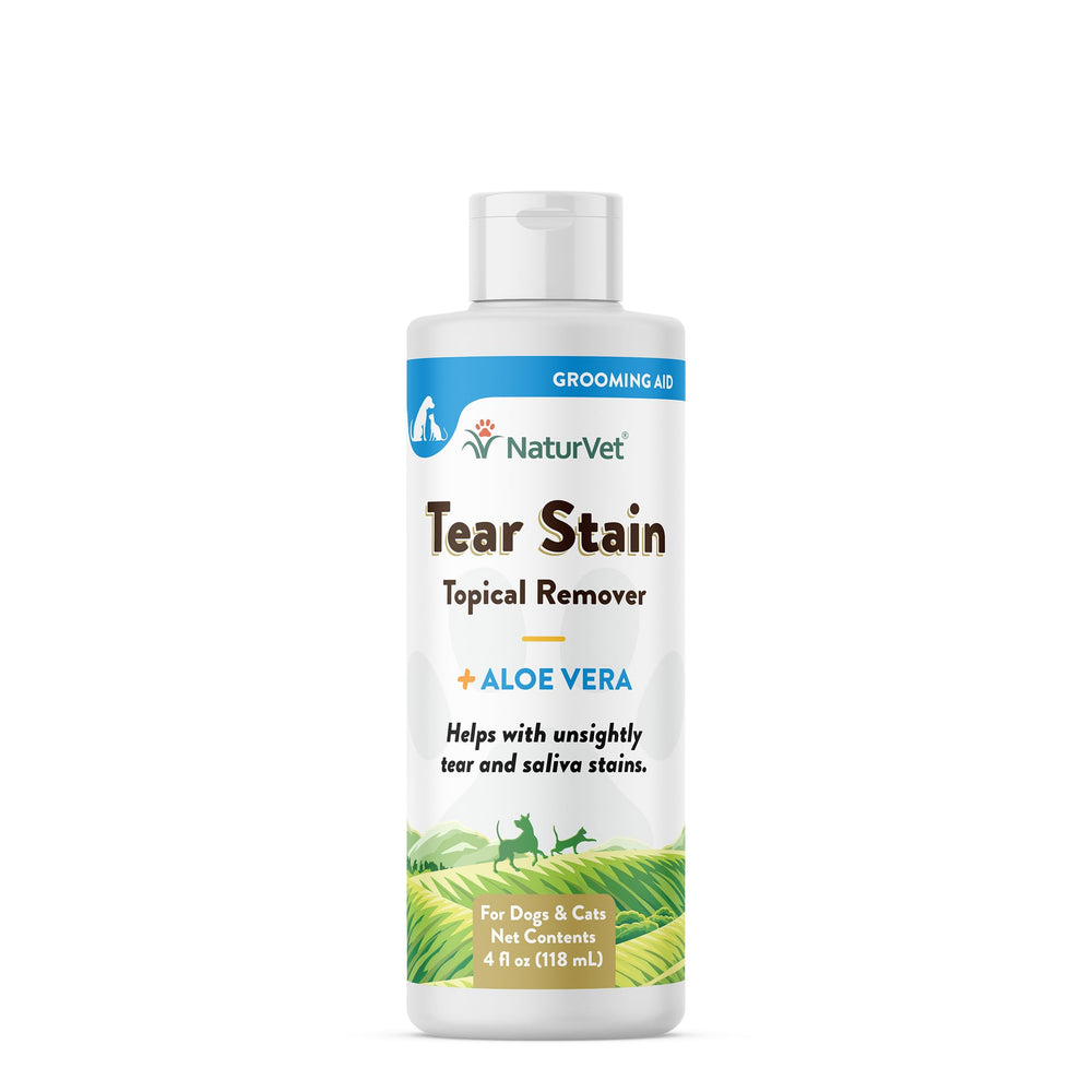 NaturVet Tache Larmes Aloe - Bouteille 4oz pour réduire les taches autour des yeux.