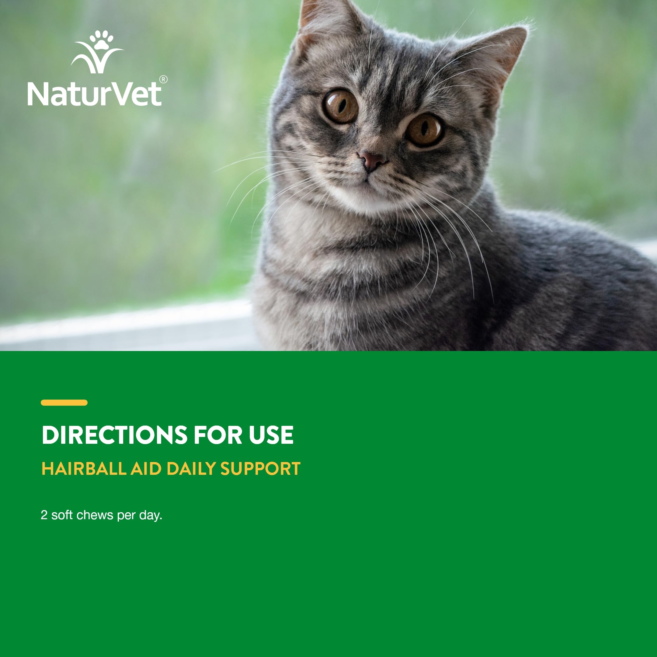 NaturVet usage quotidien, friandise douce pour chats.