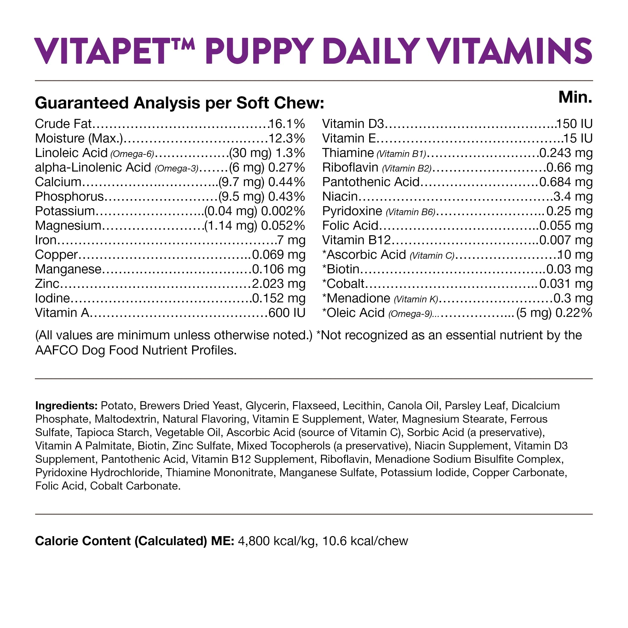 NaturVet VitaPet Chiots – convient 12 semaines à 1 an, nutrition adaptée