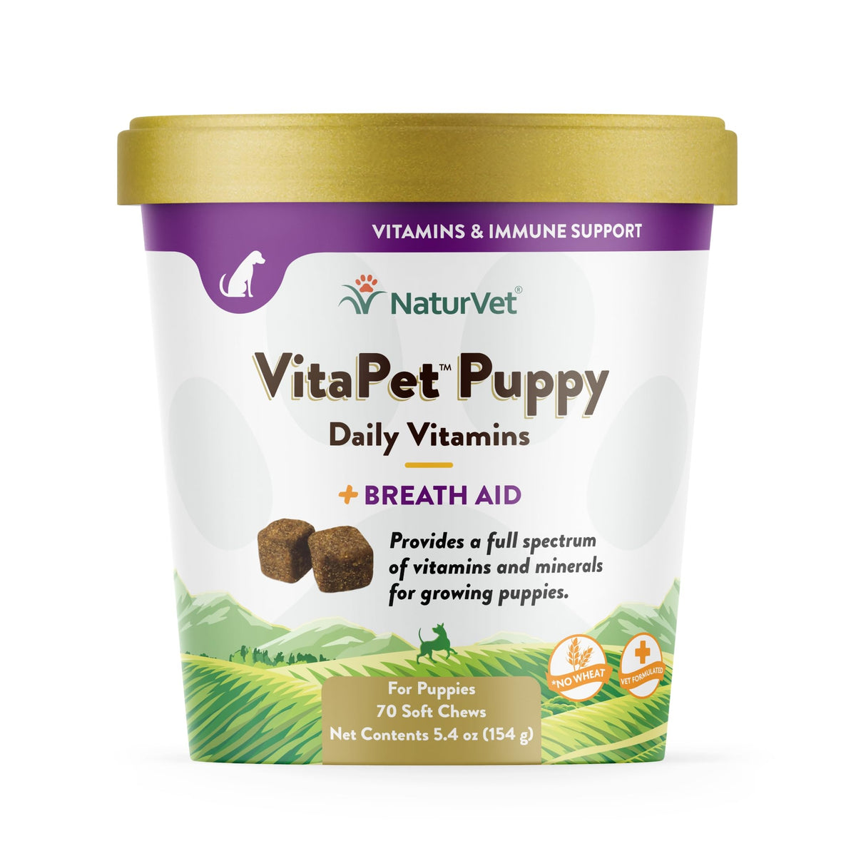 NaturVet VitaPet Chiots – boîte, soutien nutritionnel pour chiots en croissance