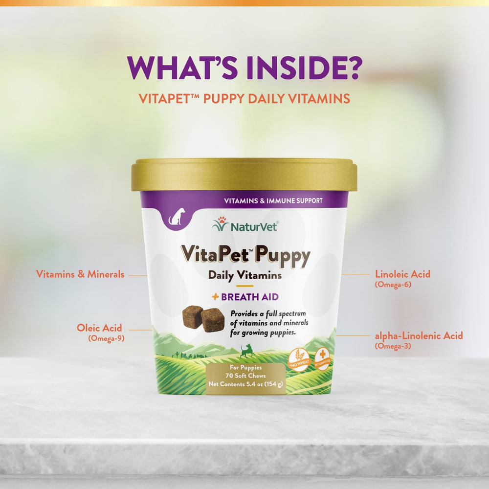 NaturVet VitaPet Chiots – formule adaptée pour chiots jusqu’à un an