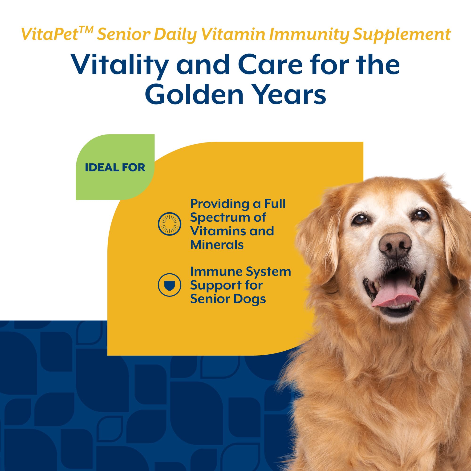 NaturVet VitaPet Senior – dose quotidienne dans un flacon pratique et sûr.