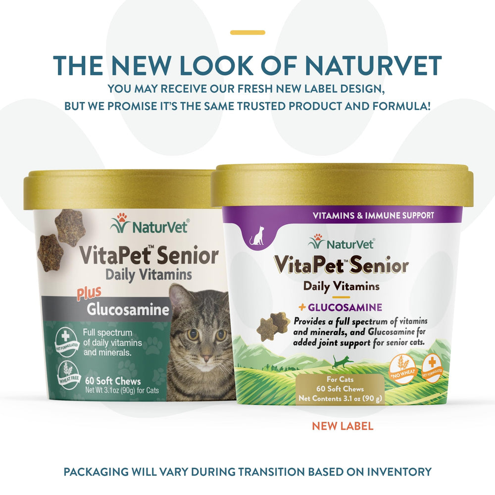 NaturVet VitaPet Senior – Friandises molles, goût agréable pour les chats.