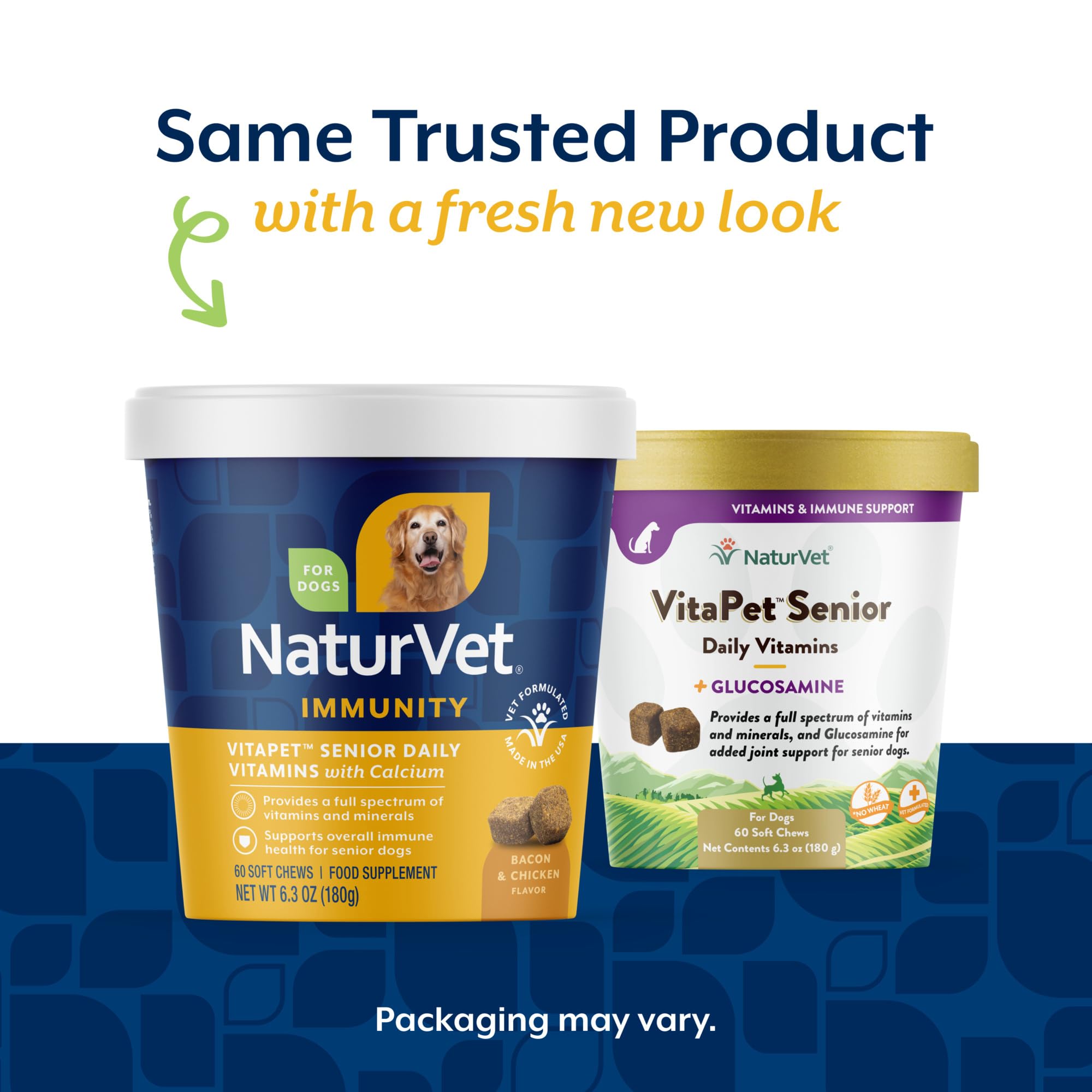NaturVet VitaPet Senior – friandises molles faciles à mâcher pour chiens âgés.
