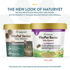 NaturVet VitaPet Senior – Friandises molles, goût agréable pour les chats.