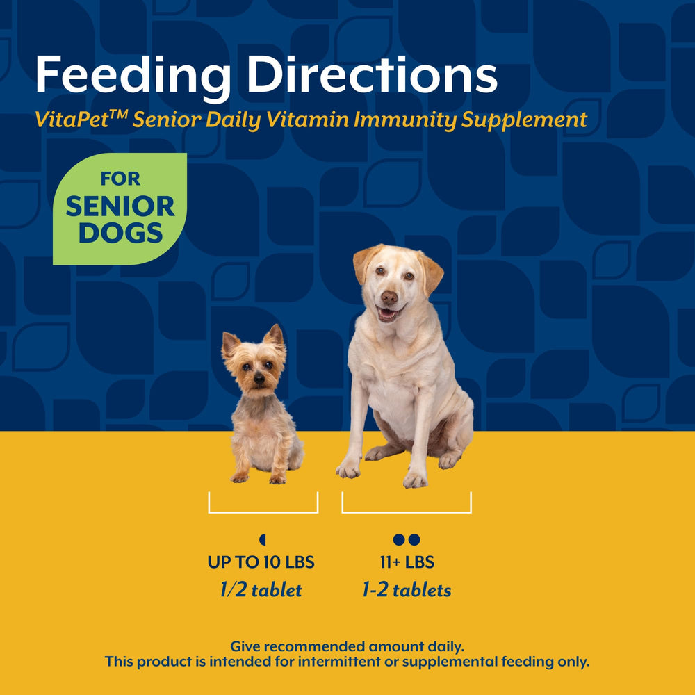 NaturVet VitaPet Senior – glucosamine incluse, soutien potentiel des articulations chez le chien.