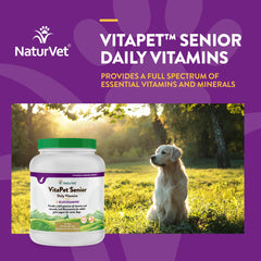 NaturVet VitaPet Senior – comprimés à libération progressive pour une prise continue.