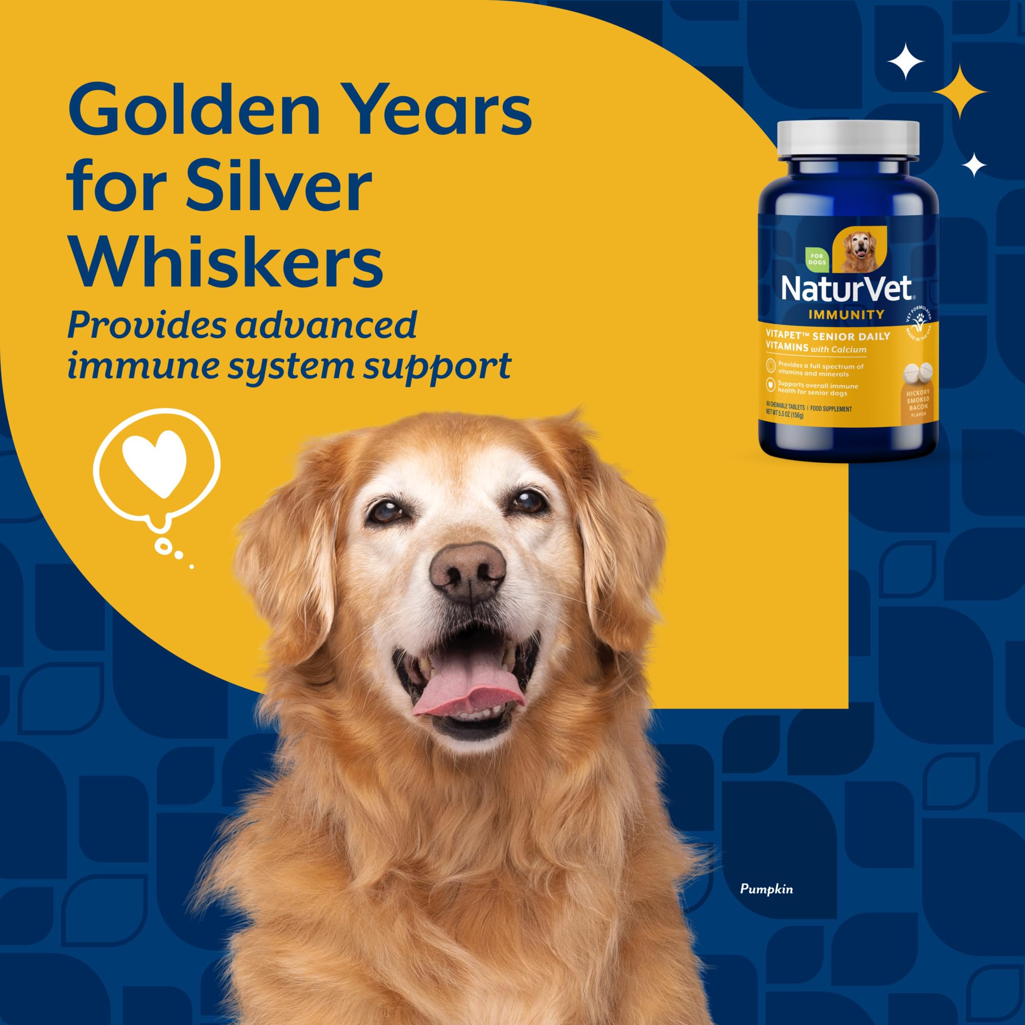 NaturVet VitaPet Senior – tablettes pour articulations, faciles à intégrer dans le repas.